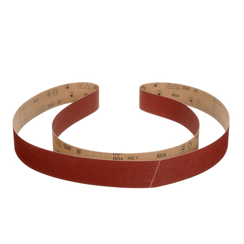 3M Cloth Belt 384F, 120+ XF-weight, 1/2 in x 18 in, Fabri-lok,Single-flex