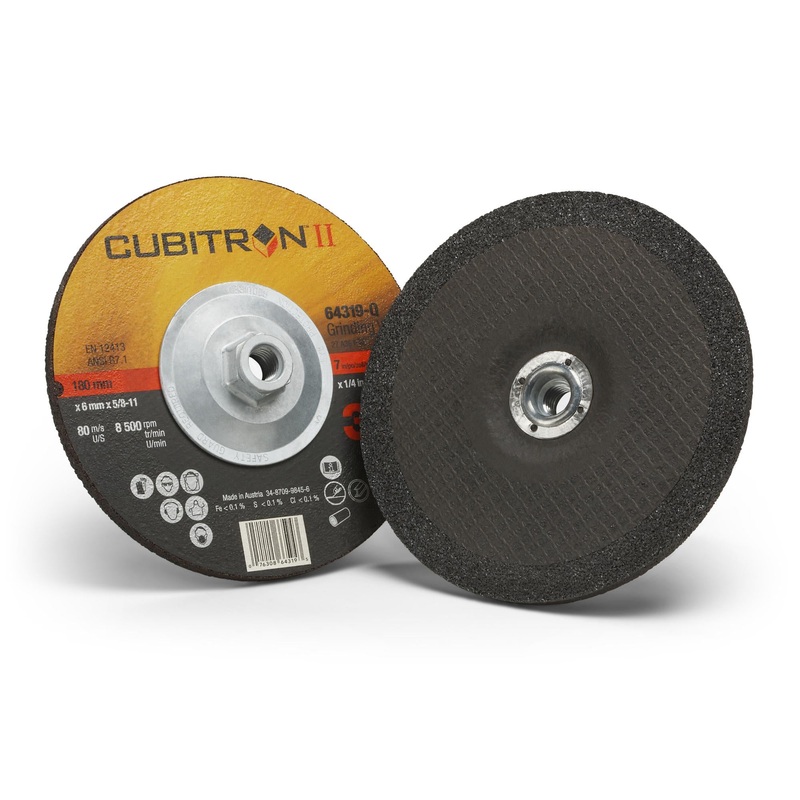 3M Cubitron II Depressed Center Grinding Wheel, 64319, T27 QuickChange