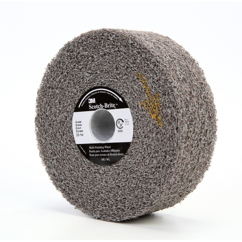 Scotch-Brite Multi-Finishing Wheel, MU-WL, 4S Medium, 6 in x 2 in x1in