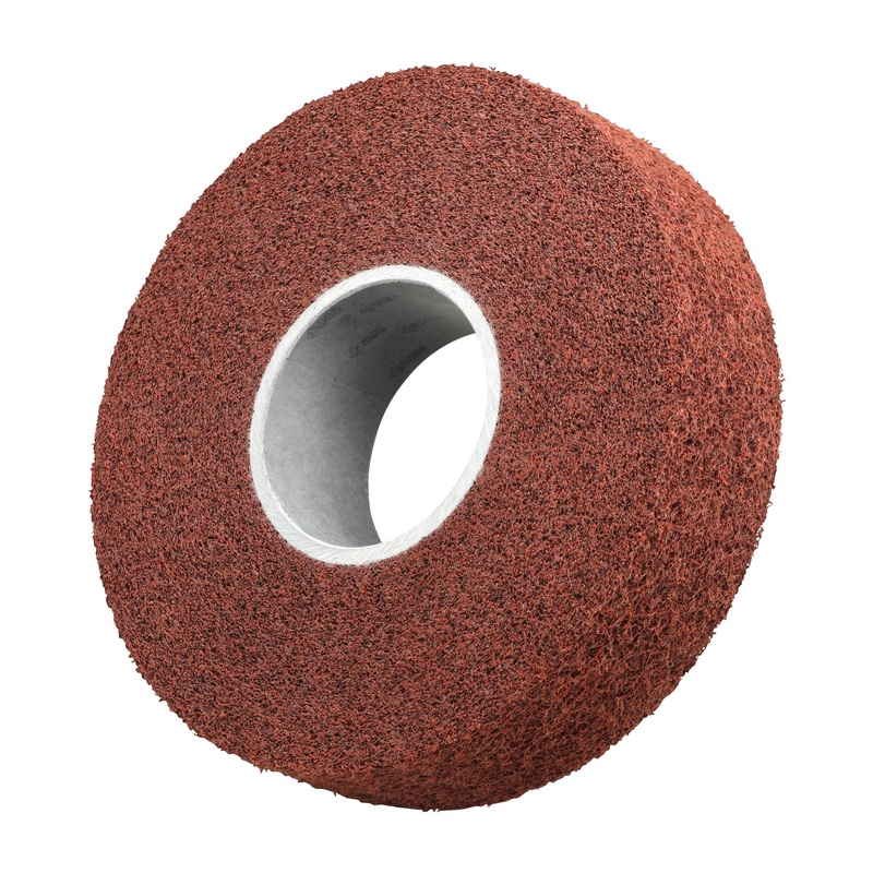 Scotch-Brite Metal Finishing Wheel, MF-WL, A/O Medium, 8 in x 1 in x 3in