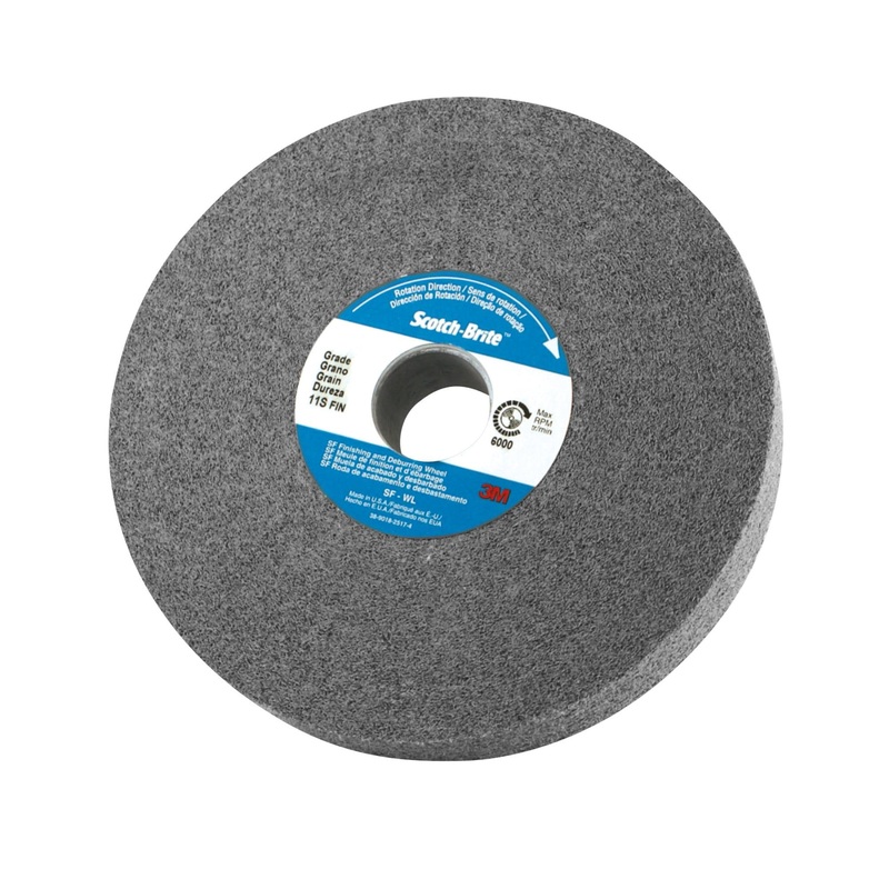 Scotch-Brite SF Finishing and Deburring Wheel, 8 in x 1 in x 3 in 8SMED
