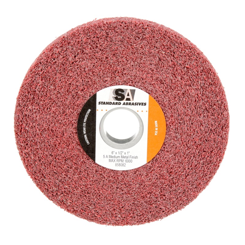 Standard Abrasives Metal Finishing Wheel 858082, 6 in x 1/2 in x 1 in5A MED