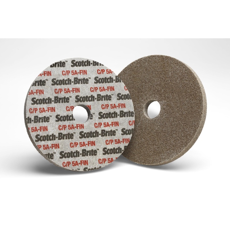 Scotch-Brite Cut and Polish Unitized Wheel, CP-UW, 5A Fine, 3 in x 1 inx 1/4 in