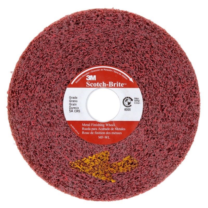 Scotch-Brite Metal Finishing Wheel, MF-WL, 5A Coarse, 6 in x 2 in x 1in