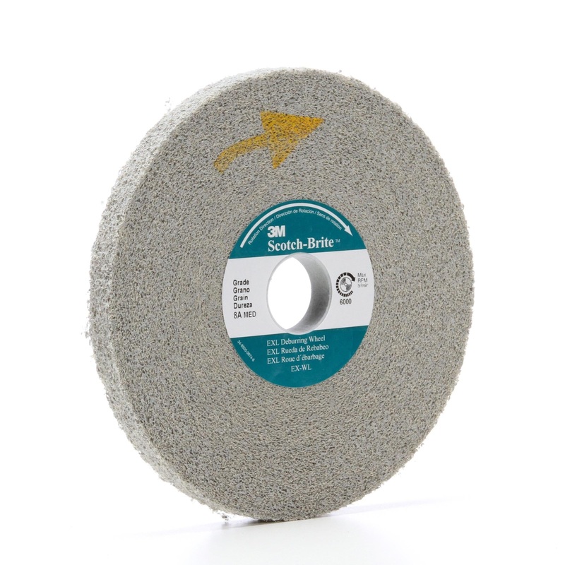 Scotch-Brite EXL Deburring Wheel, XL-WL, 8S Fine, 4 in x 1-13/16 in x 1in