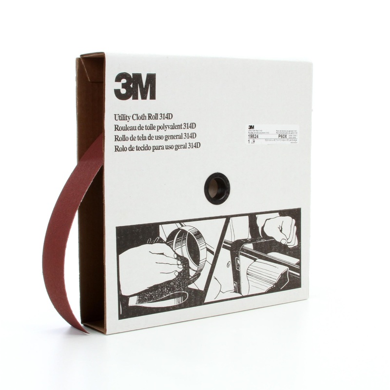 3M Utility Cloth Roll 314D, P60 X-weight, 2 in x 50 yd