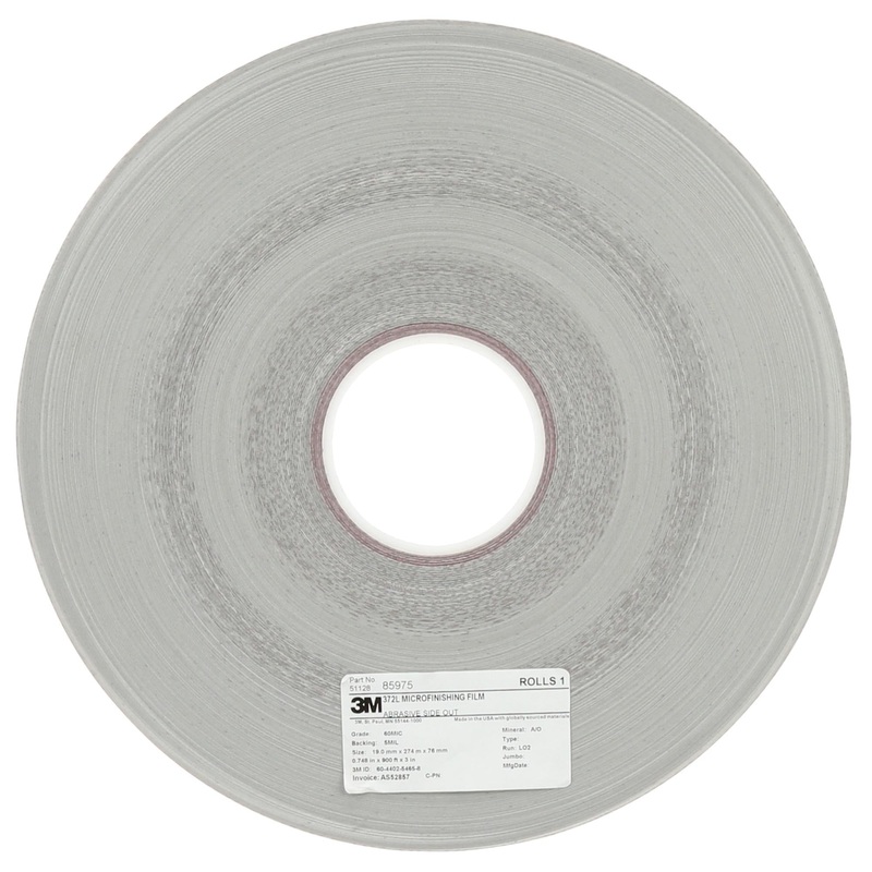 3M Microfinishing Film Roll 372L, 0.906 in x 900 in x 1.5 in, 20 Mic,5MIL, T2