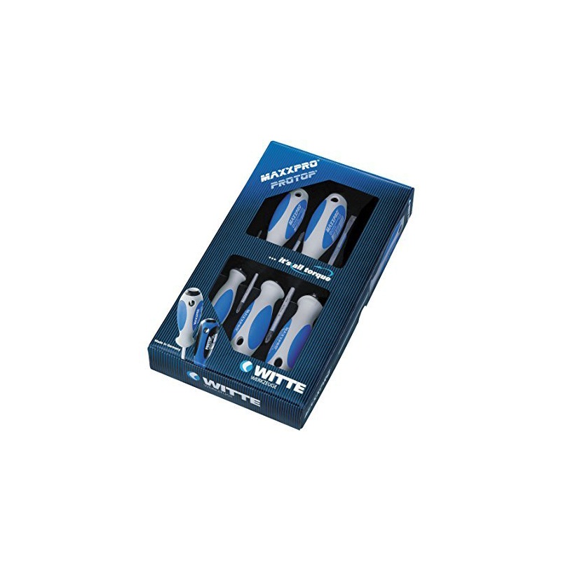 Witte 9T 653865 Maxxpro Slotted and Phillips Screwdriver Set, 5 Piece