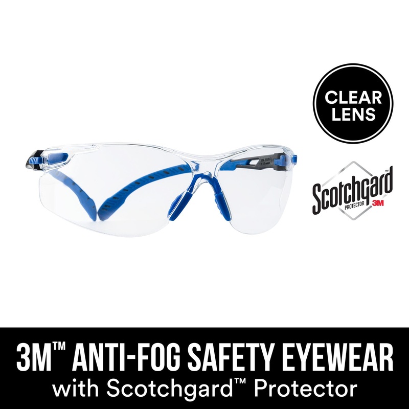 3M Anti-Fog Goggle with Scotchgard Protector 47210H1-VDC-PS,Black/Blue