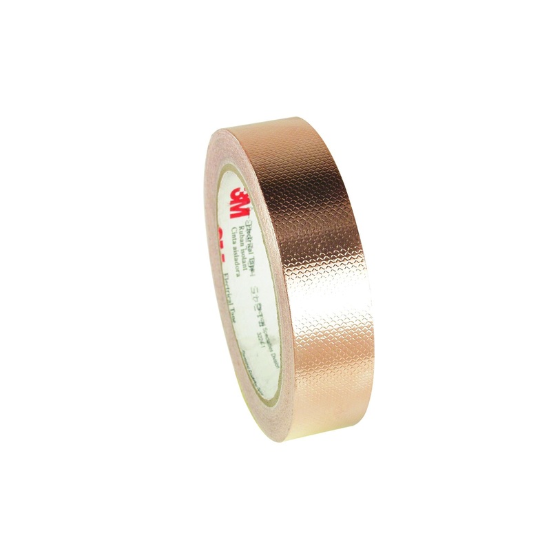 3M Embossed Copper Foil EMI Shielding Tape 1245, 3/8 in x 18 yd, 3 inPaper Core