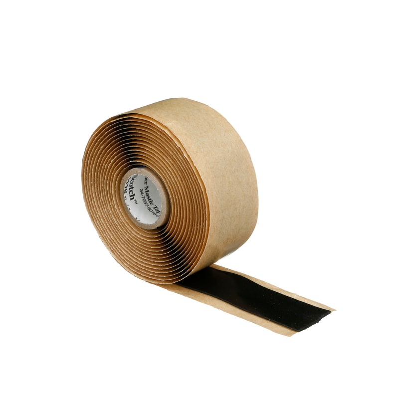 Scotch Rubber Mastic Tape 2228, 1 in x 10 ft, Black, 1 roll/carton
