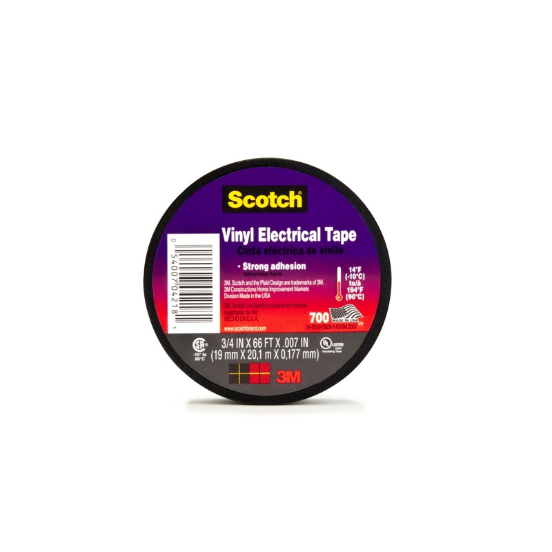 Scotch Vinyl Electrical Tape 700, 2 in x 20 ft, 1 in core, Black