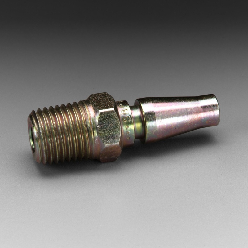 3M Versaflo Plug W-3186-2, 1/4 in Body Size, 1/4 in MPT Schrader