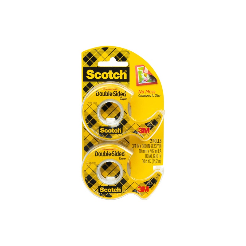 Scotch Double Sided Tape 237DM-2, 3/4 in x 300 in