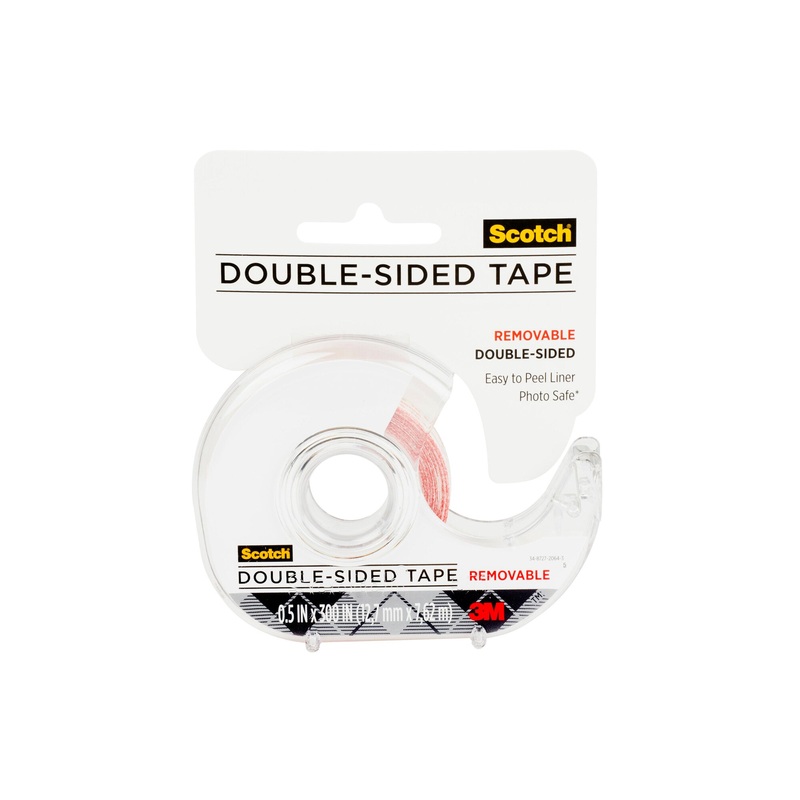 Scotch Tape Double Sided Removable 2002-CFT, 1/2 in x 300 in