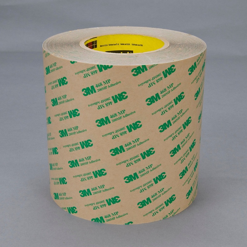 3M Adhesive Transfer Tape 468MP, Clear, 12 1/2 in x 180 yd, 5 mil