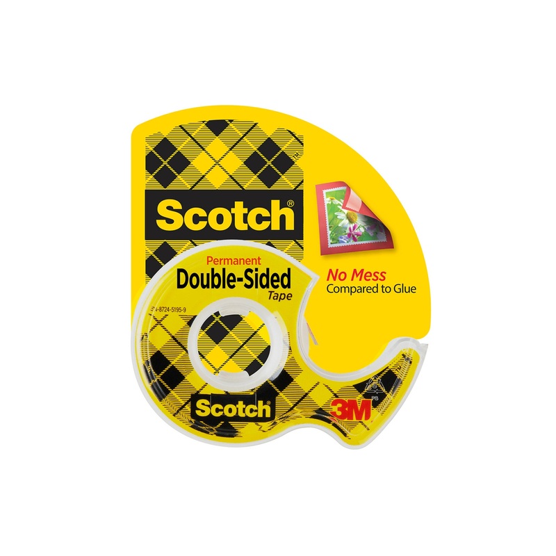 Scotch Removable Double Sided Tape 238, 3/4 in x 200 in (19 mm x 5.08m)