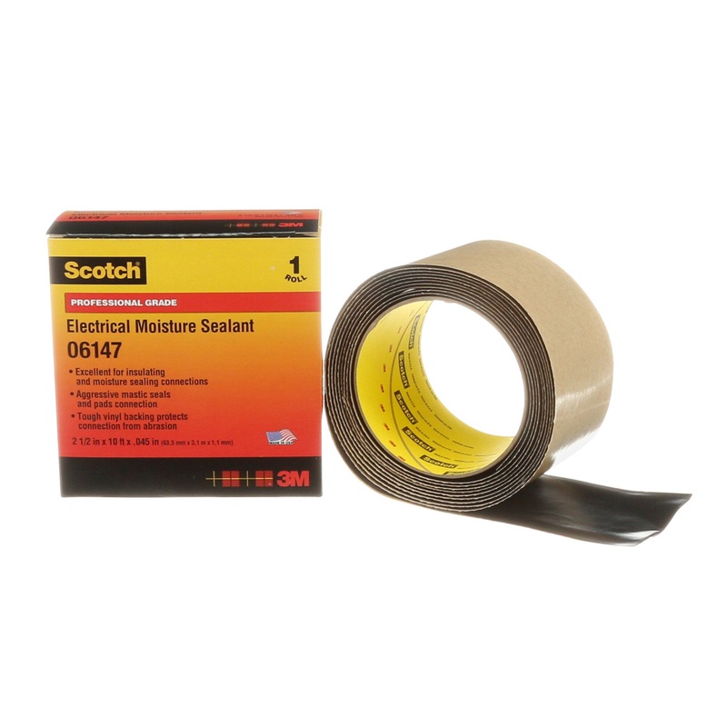 Scotch Electrical Moisture Sealant Roll 06147, 2-1/2 in x 10 ft, Black