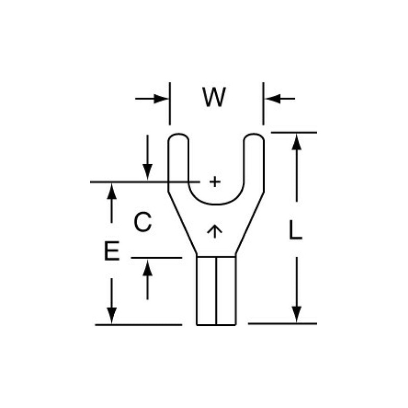 3M High Temperature Butted Seam Fork Terminal, HT-31-10