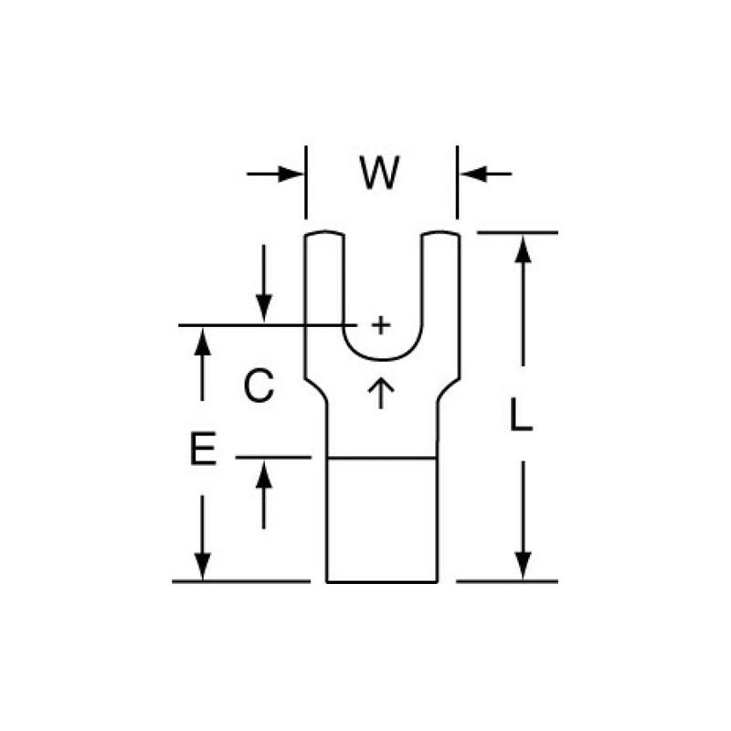 3M Non-Insulated Brazed Seam Block Fork Terminal BS-33-8-W