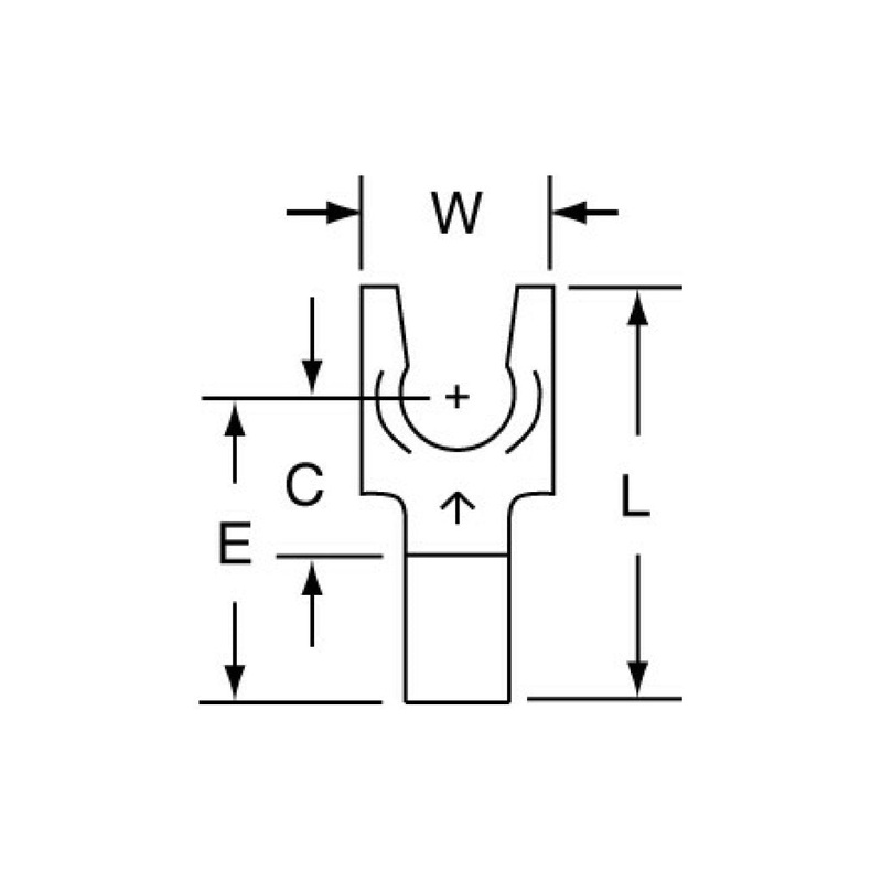 3M Non-Insulated Brazed Seam Fork Terminal 32-10-W