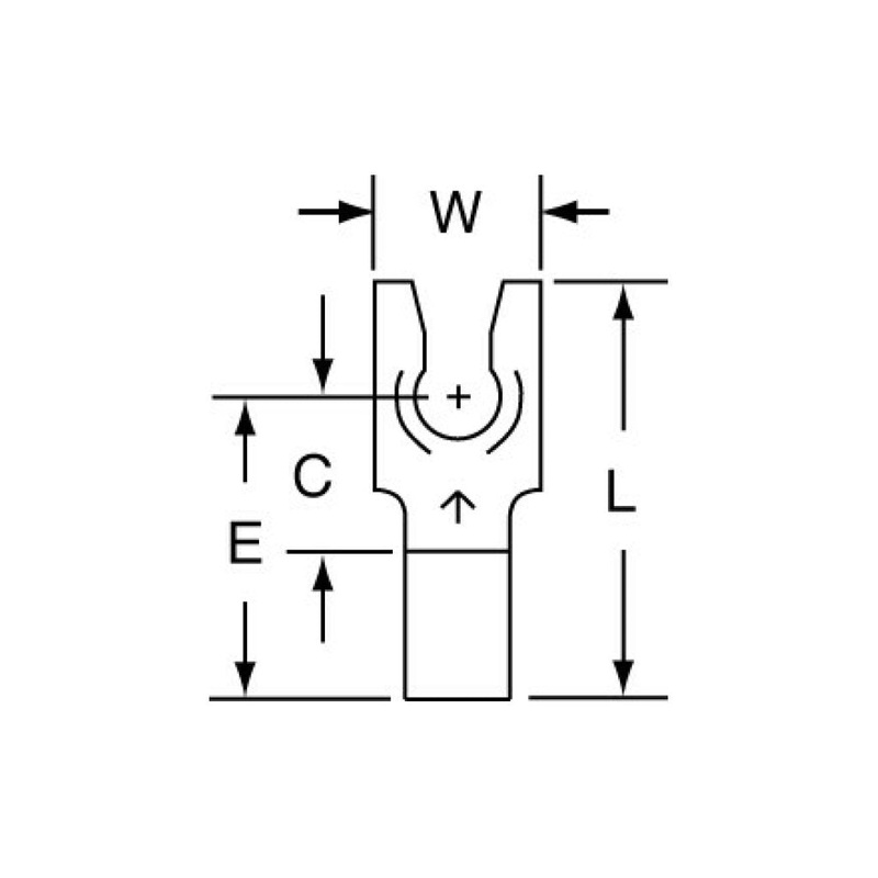 3M Non-Insulated Brazed Seam Fork Terminal 32-6-W