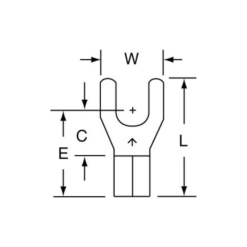 3M High Temperature Butted Seam Fork Terminal, HT-33-10