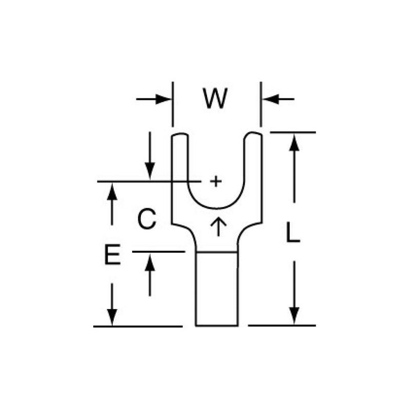 3M Non-Insulated Brazed Seam Block Fork Terminal, BS-31-10-W