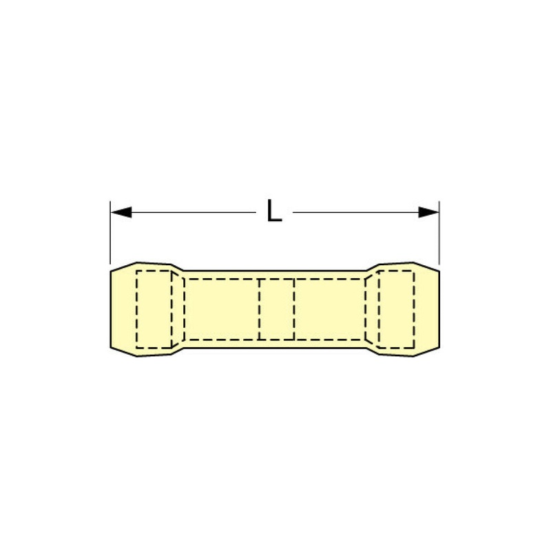 3M Butt Connector, Nylon Insulated w/Insulation Grip 12-10 AWG, 94790,63-NB