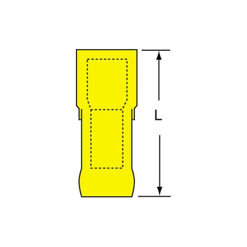 3M Female Disconnect, Fully Nylon Insulated Butted Seam 22-18 AWG,94799
