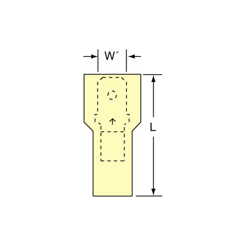 3M Fully Nylon Insulated Butted Seam Male Disconnect, 73M-250-32-NL