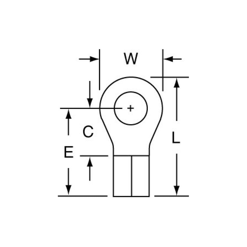 3M High Temperature Butted Seam Ring Tongue Terminal HT-13-10, for usein ovens