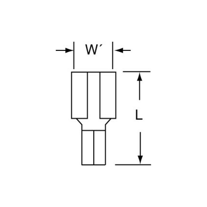 3M High Temperature Non-Insulated Butted Seam Female Disconnect,HT-72F-250-32