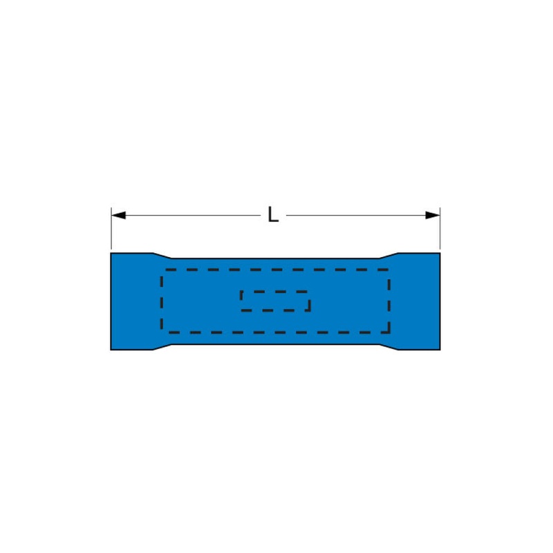 3M Vinyl Insulated Brazed Seam Butt Connector, 65-WP, Max. Temp. -40 to221 F
