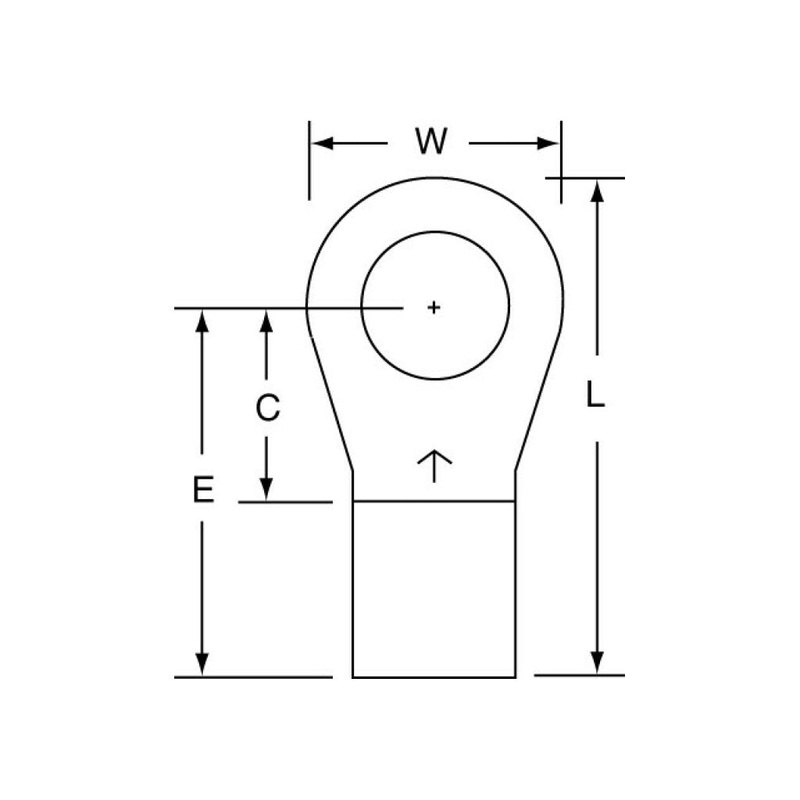 3M Non-Insulated Brazed Seam Ring Tongue Terminal 16-38-W, Max. Temp.347 F