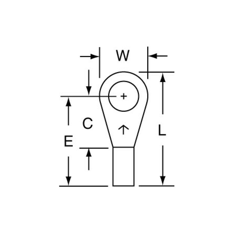 3M Non-Insulated Brazed Seam Ring Tongue Terminal, 11-10-W, Max. Temp.347 F