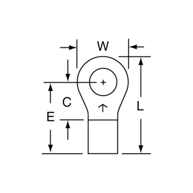 3M Non-Insulated Brazed Seam Ring Tongue Terminal 13-10-W, Max. Temp.347 F