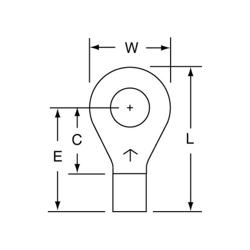 3M Non-Insulated Brazed Seam Ring Tongue Terminal 13-14-W, Max. Temp.347 F