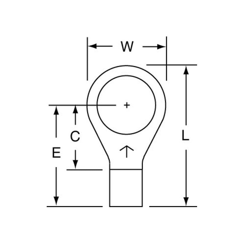 3M Non-Insulated Brazed Seam Ring Tongue Terminal 13-56-W, Max. Temp.347 F