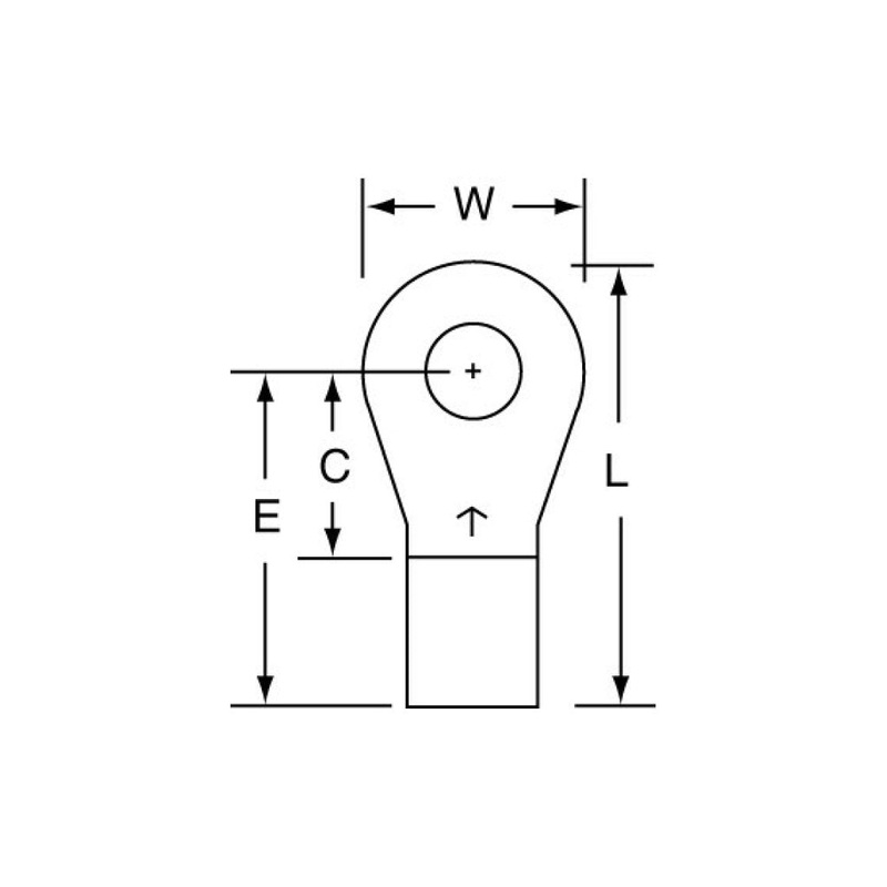 3M Non-Insulated Brazed Seam Ring Tongue Terminal 14-14S-W, Max. Temp.347 F