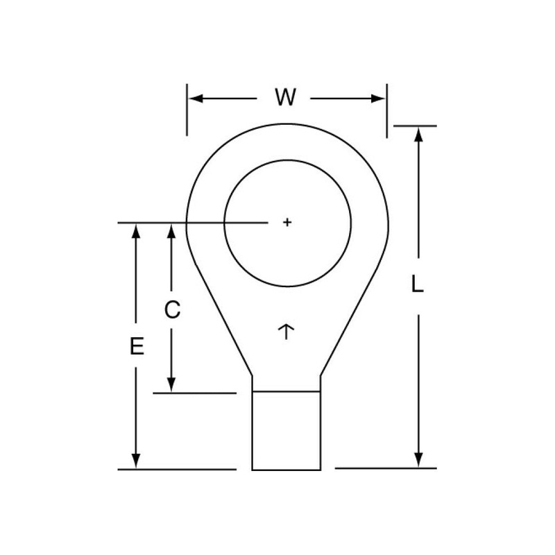 3M Non-Insulated Brazed Seam Ring Tongue Terminal 14-500S-W, Max. Temp.347 F