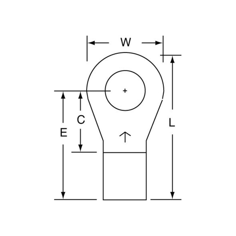 3M Non-Insulated Brazed Seam Ring Tongue Terminal 15-56-W, Max. Temp.347 F