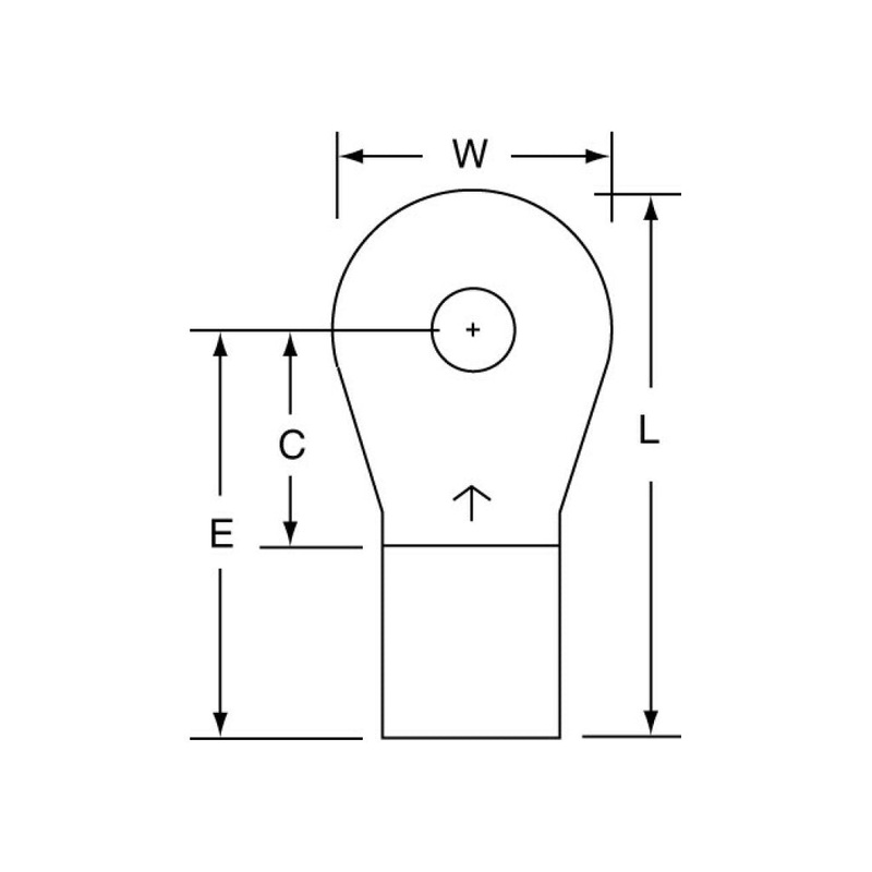 3M Non-Insulated Brazed Seam Ring Tongue Terminal 16-10-W, Max. Temp.347 F