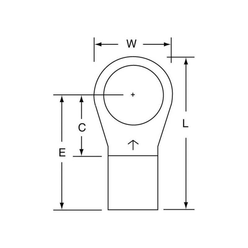 3M Non-Insulated Brazed Seam Ring Tongue Terminal 16-500S-W, Max. Temp.347 F