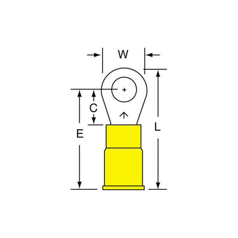 3M Vinyl Insulated Butted Seam Ring Tongue Terminal 13-10-P