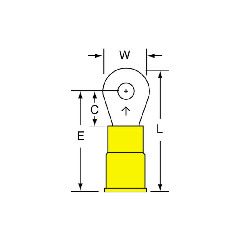 3M Vinyl Insulated Butted Seam Ring Tongue Terminal 13-6-P