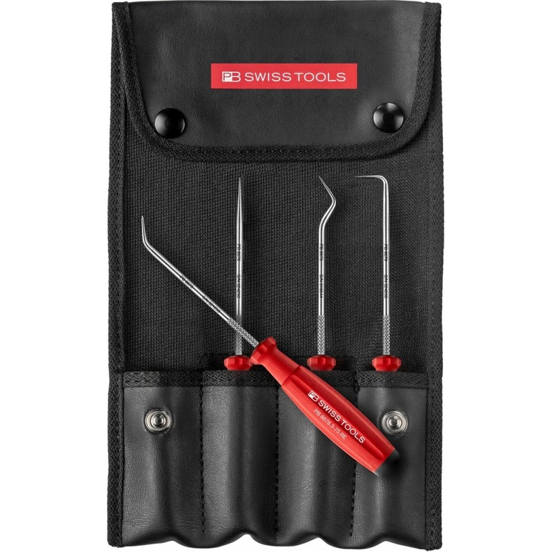PB Swiss Tools PB 8681.Set CBB PickTool, SwissGrip handle, 4-Piece Set In Roll-Up Case