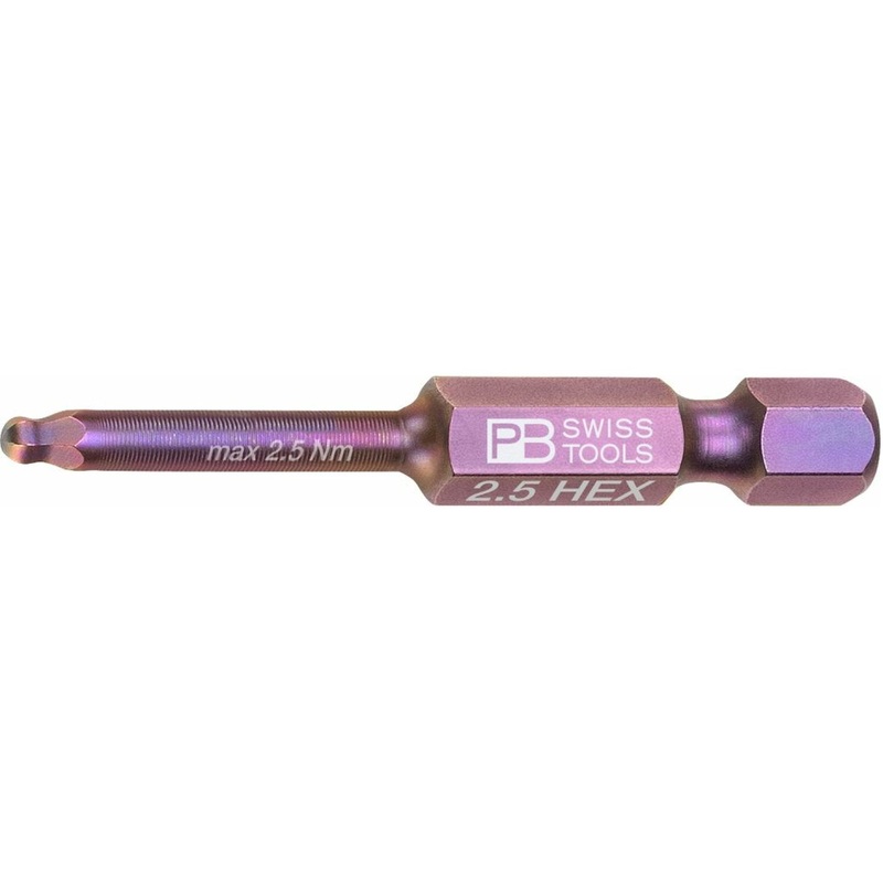 PB Swiss Tools PB E6.212/2,5 Precisionbit, Shape E 6.3 (1/4), With Ball End