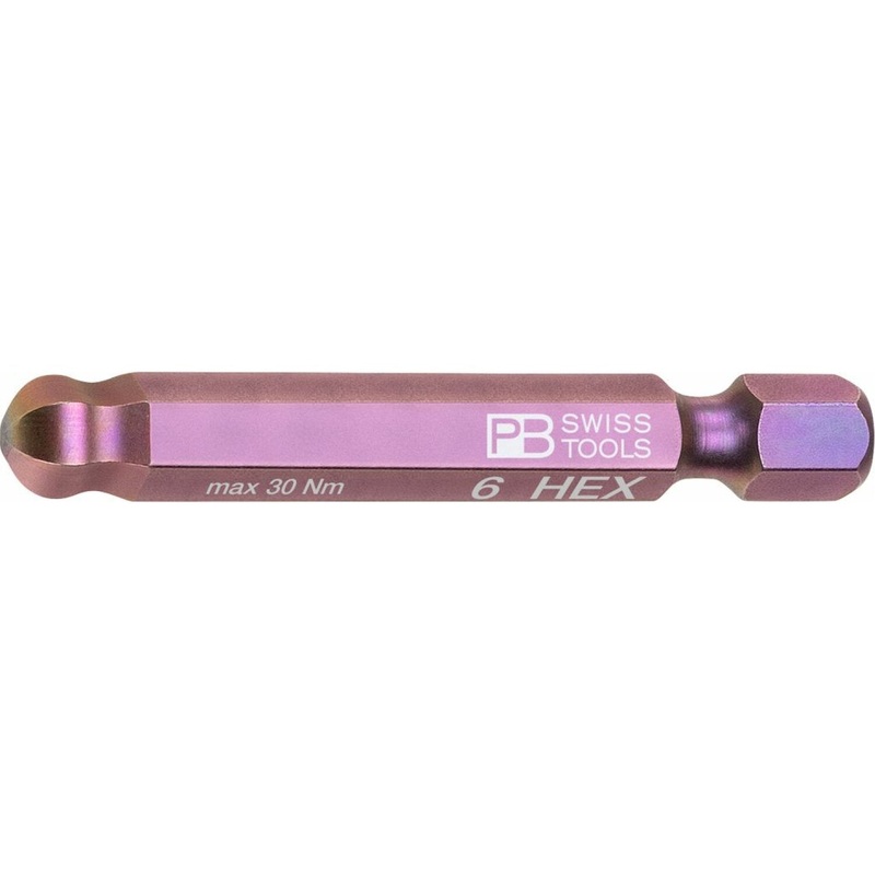 PB Swiss Tools PB E6.212/6 Precisionbit, Shape E 6.3 (1/4), With Ball End