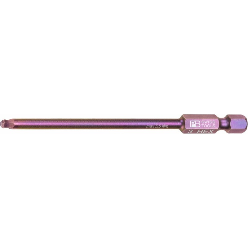 PB Swiss Tools PB E6L.212/3 PrecisionBit, 1/4" Bits, E6, Hex with Ball End, Long